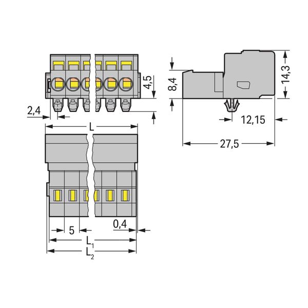 1-conductor male connector CAGE CLAMP® 2.5 mm² gray image 3