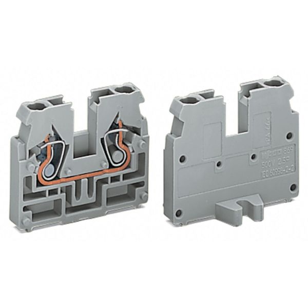 2-conductor end terminal block without push-buttons suitable for Ex i image 1