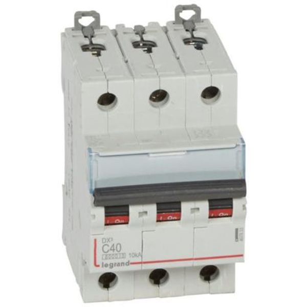 DX³6000 10kA high inlet and low outgoing screw circuit breaker 3P 400V~ - 40A - curve C - for traditional HX³ comb image 1