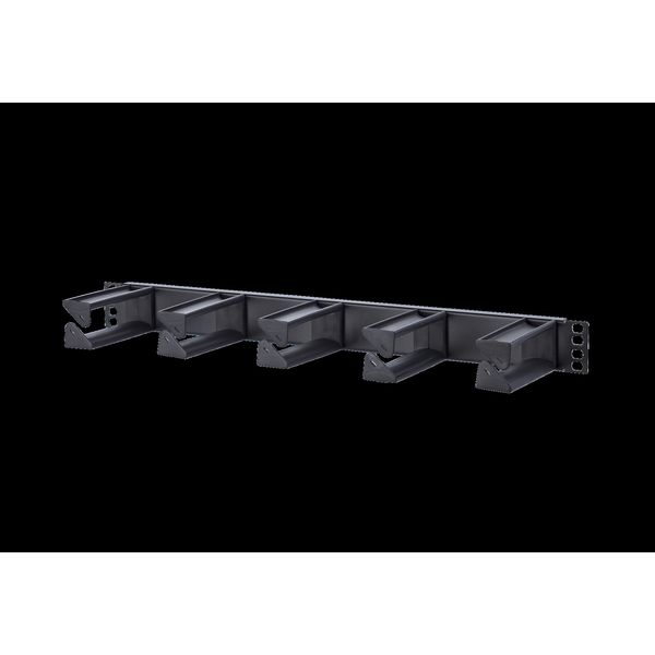 Cable manager 19 inches/1RU 100 mm RAL 9005 black image 1