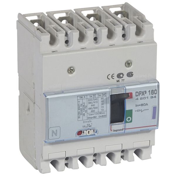 MCCB thermal magnetic - DPX³ 160 - Icu 50 kA - 400 V~ - 4P - 80 A image 2