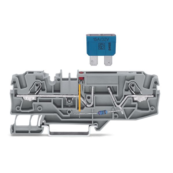 2-conductor fuse terminal block for automotive blade-style fuses with image 1