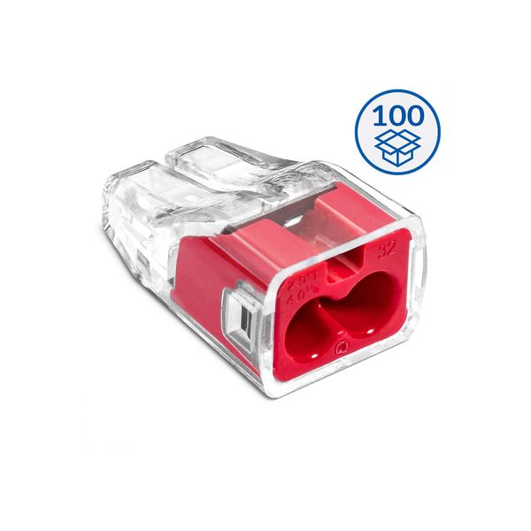 Push-in wire connector SCP2 transparent / red (box 100 pcs) image 2