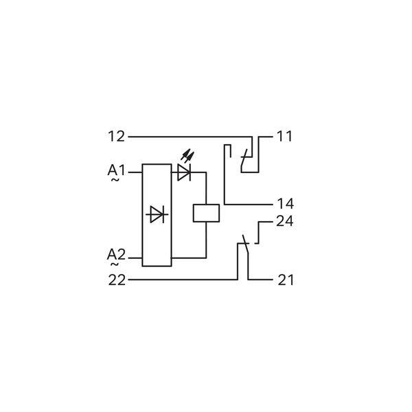 Relay module Nominal input voltage: 24 V AC/DC 2 changeover contacts g image 5