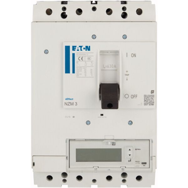 NZM3 PXR25 circuit breaker - integrated energy measurement class 1, 630A, 4p, variable, Screw terminal image 1