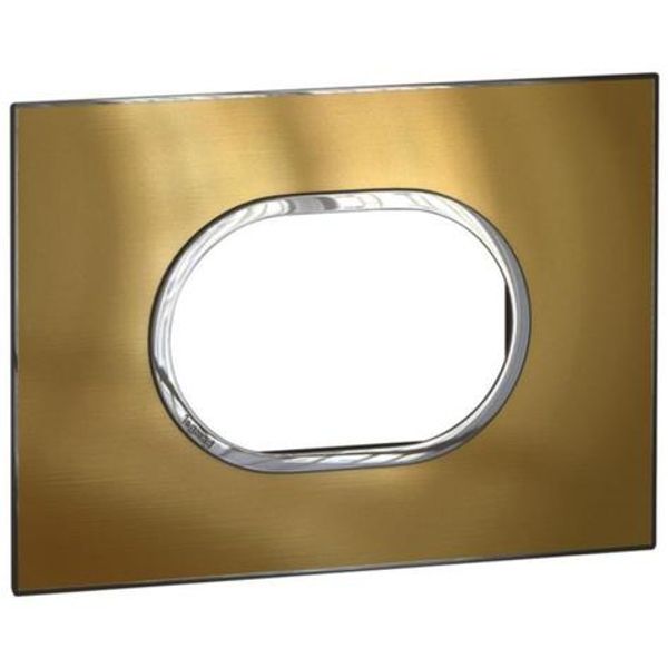 Arteor™ - Plate - Italian / US std - round - 3 modules - gold brass image 1