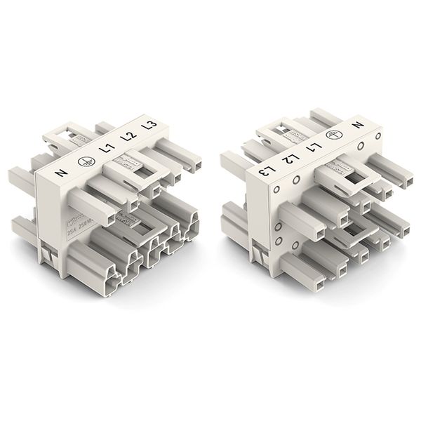 3-way distribution connector 5-pole Cod. A white image 3
