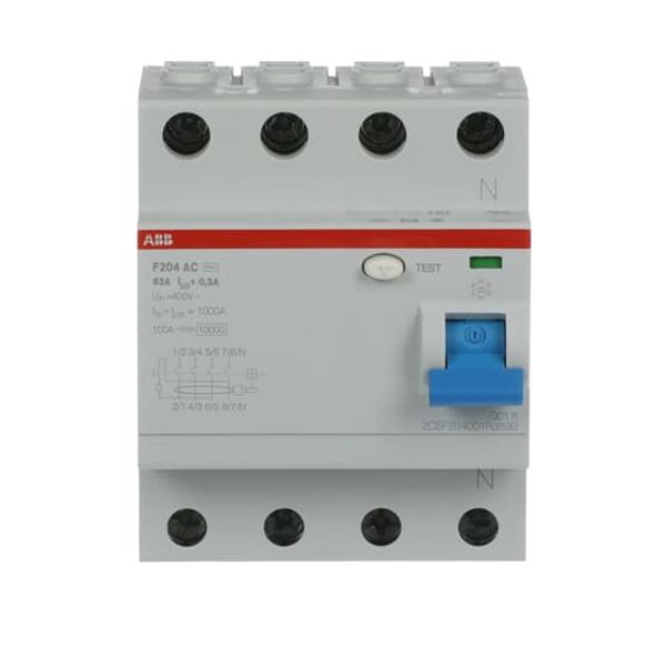 F204 AC-63/0.3 Residual Current Circuit Breaker 4P AC type 300 mA image 7