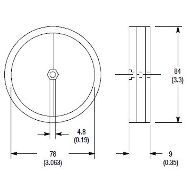 Reflector, Round, 76mm Diameter, with Mounting Hole, Plastic Back image 1