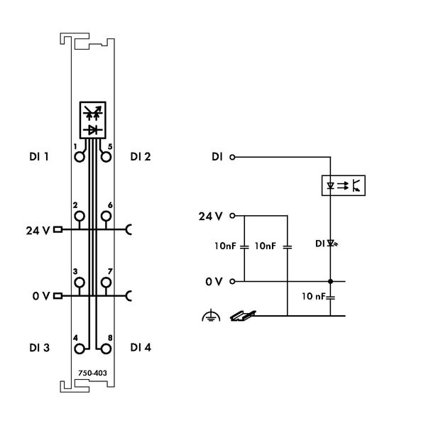 4-channel digital input 24 VDC 0.2 ms light gray image 4