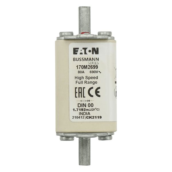 Fuse-link, high speed, 16 A, AC 690 V, DIN 00, 30 x 60 x 79 mm, gR, DIN, IEC, single indicator image 14