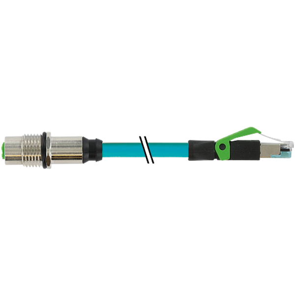 M12 fem. recept. D /RJ45 male 0° TPE 2x2x24AWG SF/UTP CAT5e bu . CM 2m image 1