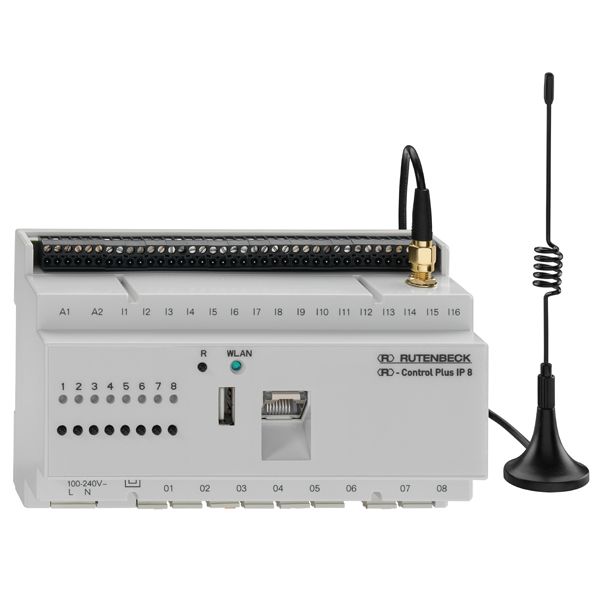 R-Control Plus IP 8, mit Netzwerkanschluss und integriertem WLAN-Accesspoint, im REG-Gehäuse (8TE) image 1