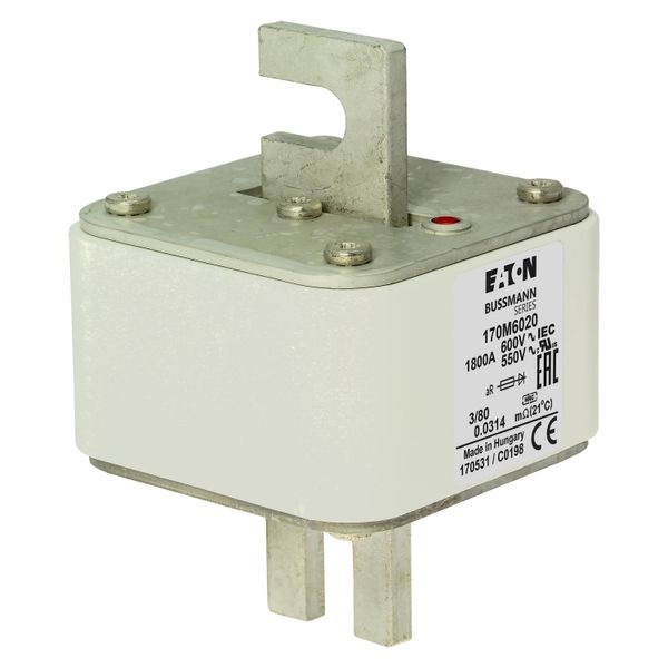 Fuse-link, high speed, 1800 A, AC 600 V, DIN 3, 76 x 76 x 109 mm, aR, DIN, IEC, single indicator image 19