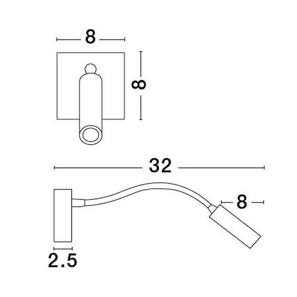 Black Aluminium Adjustable Switch On/Off LED Samsung 3 Watt 190Lm 3000K IP20 L: 32 W: 8 H: 8 cm image 1