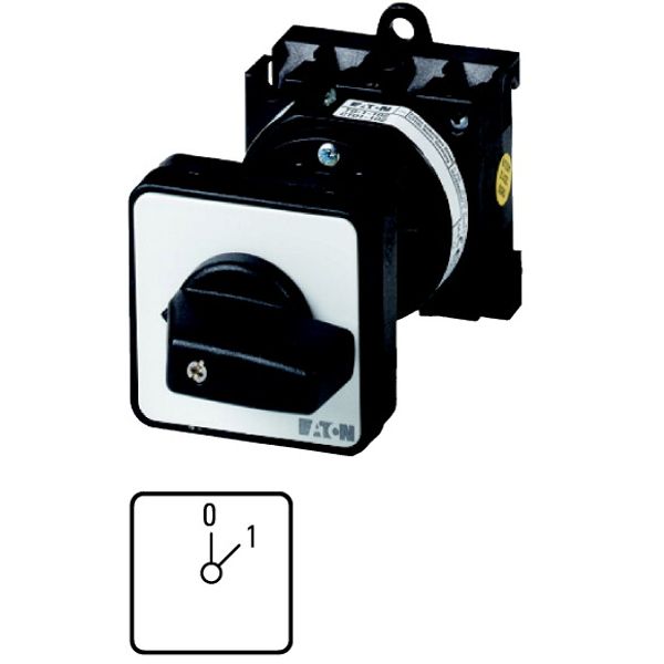 ON-OFF switches, T0, 20 A, rear mounting, 2 contact unit(s), Contacts: 4, 45 °, maintained, With 0 (Off) position, 0-1, Design number 15404 image 1