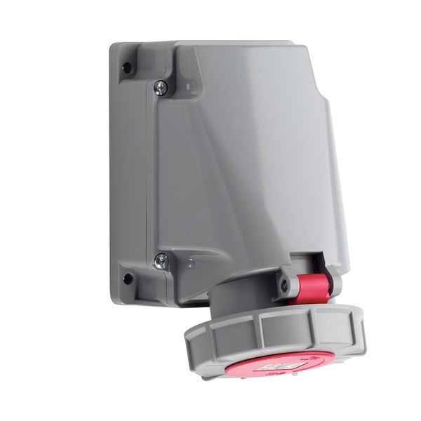 CEE wall socket, IP67, 63A, 4-pole, 400V, 6h, red image 1