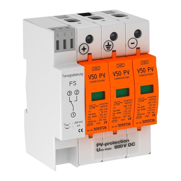 V50-B+C 3PHFS600 CombiController V50 three-pole for PV systems + RS 600V DC image 1