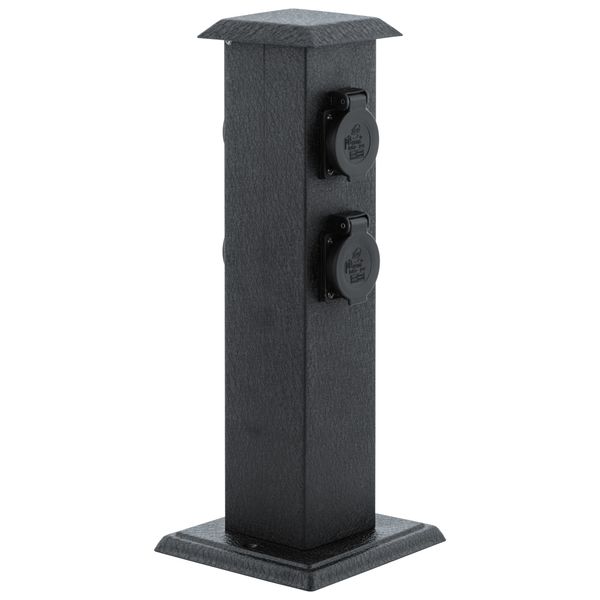 Electric Outlet "Park 4", steel/black, IP44 image 1