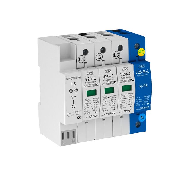 V20-C 3+NPEFS-A Surge arrester with remote signalling V20+NPE image 1