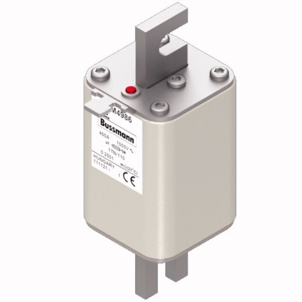 Fuse-link, high speed, 450 A, AC 1000 V, DIN 1, 51 x 69 x 138 mm, aR, DIN, IEC, type T indicator image 2