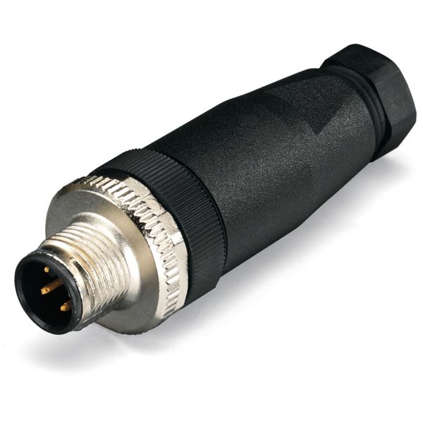 Fitted pluggable connector 4-pole M12 plug, straight, A-coded image 2