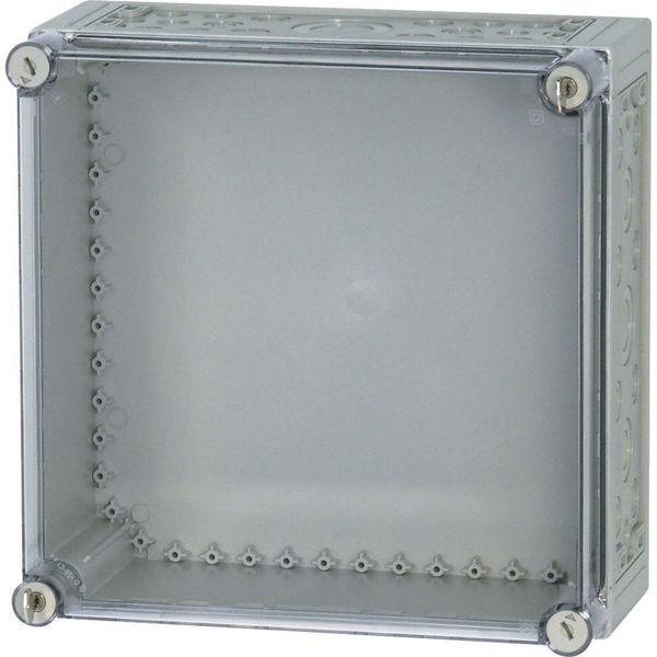 Cap, transparent smoky gray, lockable, HxWxD=375x375x25mm image 2