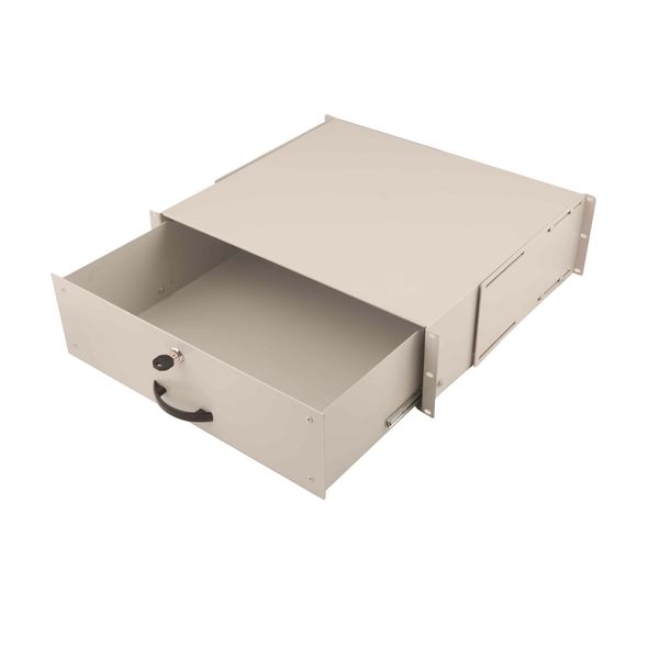 19" Shelf for documents lockable, 25kg Load, D=400, 3U image 1