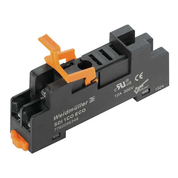 Relay socket, flat design, IP10, 1 CO contact , 12 A, Screw connection image 1