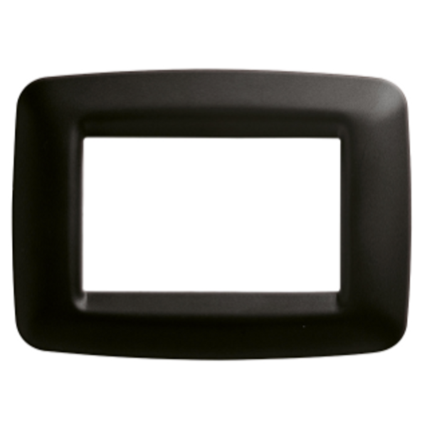 PLAYBUS YOUNG PLATE - IN TECHNOPOLYMER - SATIN FINISHING - 2 GANG - TONER BLACK - PLAYBUS image 1