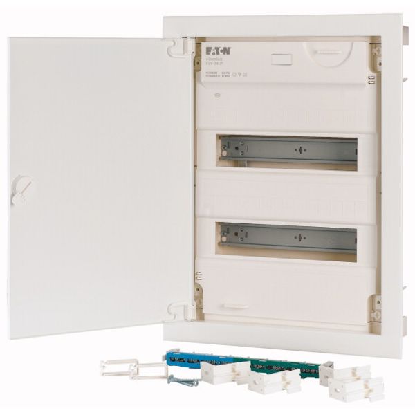 Compact distribution board-flush mounting, 2-rows, super-slim sheet steel door image 3