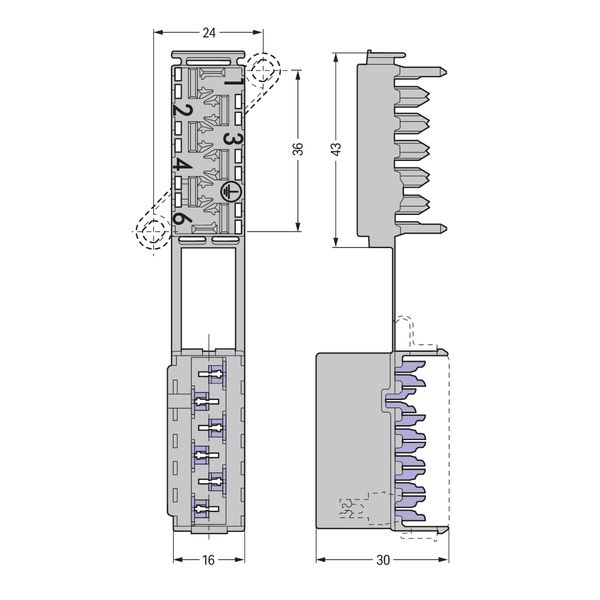 Socket clamping collar 6-pole gray image 4