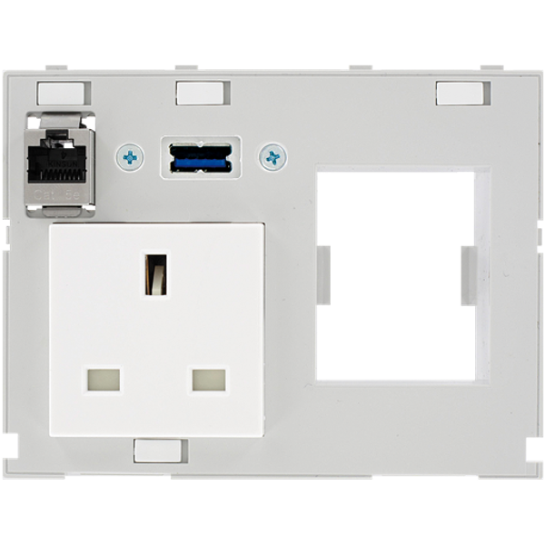 MODLINK  INSERT GREAT BRITAIN 1xUSB, 1xRJ45 fem./fem. + RCD opening image 1