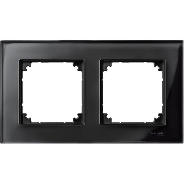 Real glass frame, 2-gang, Onyx black, M-Elegance image 2