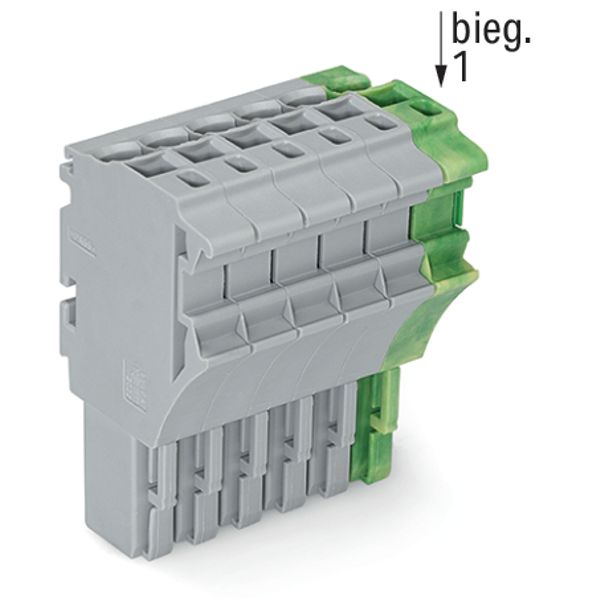 1-conductor female connector Push-in CAGE CLAMP® 4 mm² gray, green-yel image 3