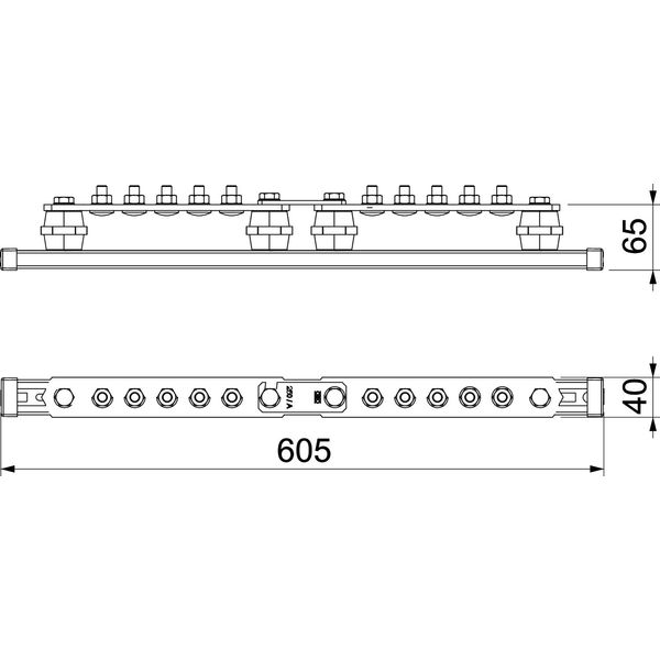 1802 DC 5+5 VA Equipotential busbar BigBar/5+5 connections VA 5+5 x M10 image 2
