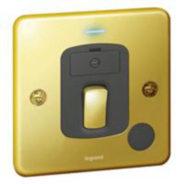 Synergy™ Authentic - Double Pole switched Fused Connection Unit+cord outlet+LED power indicator Glossy gold image 1