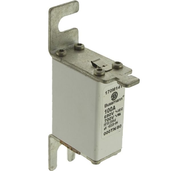 Fuse-link, high speed, 100 A, AC 690 V, size 000, 21 x 40 x 100 mm, aR, DIN, IEC, single indicator image 4