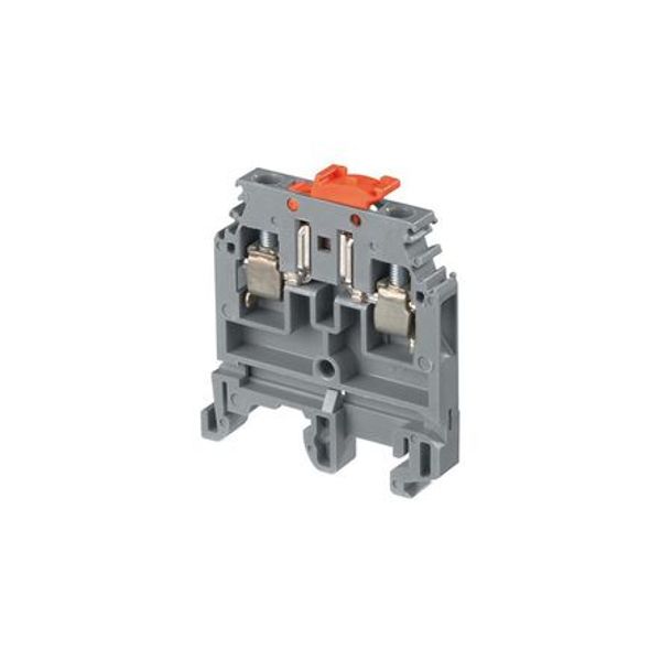 M 4/6 SNB, DISCONNECT, SCREW CLAMP TERMINAL BLOCK, 10 AWG, 4MM, RED-ORANGE image 1