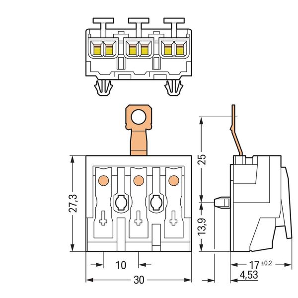 Lighting connector push-button, external with screw-type ground contac image 5