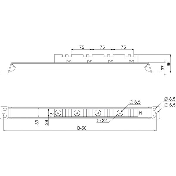 Vertical bar support up to 3200 A 600x600 mm image 1