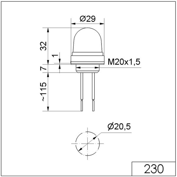 Micro LED Installation Beacon 24VDC RD image 3