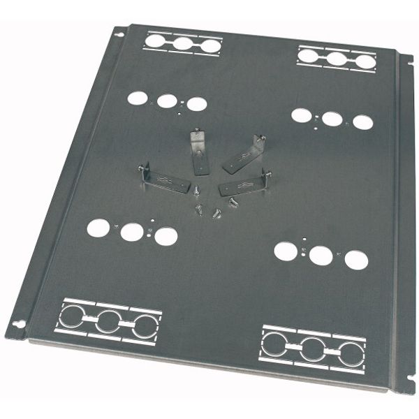 Mounting plate, +mounting kit, for NZM2, vertical, 4p, HxW=400x425mm image 1