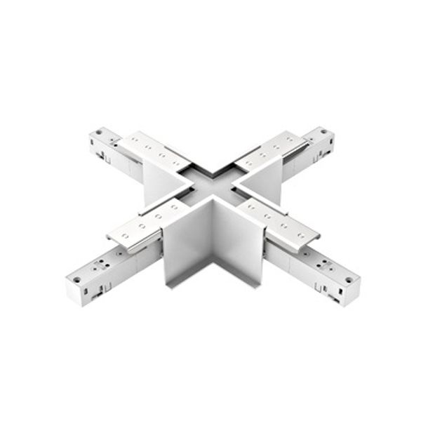 48V RECESSED TRACK X-CONNECTOR WHITE image 1