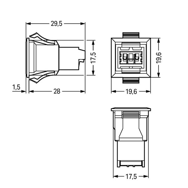 Snap-in plug 2-pole Cod. F light gray image 4