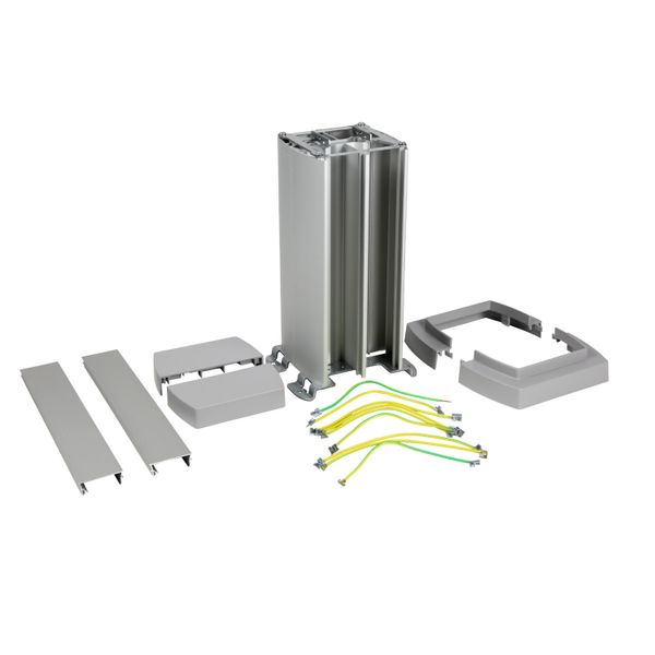 Mini column direct clipping 4 compartments 0.30m aluminium image 2