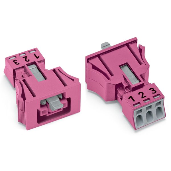 Snap-in socket 3-pole Cod. B pink image 2