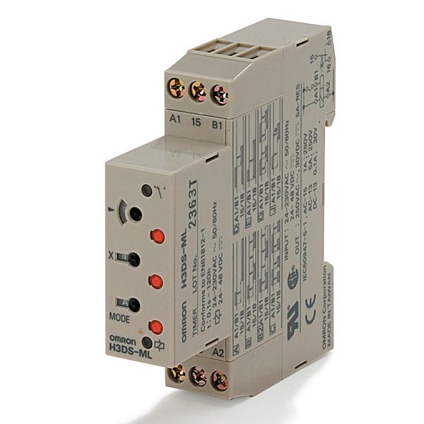 Timer, DIN rail mounting, 17.5 mm, 24-230 VAC/24-48 VDC, multifunction image 3