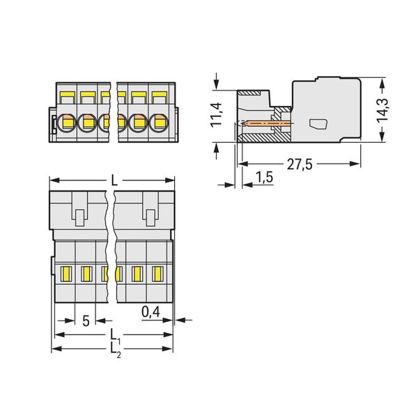 1-conductor male connector CAGE CLAMP® 2.5 mm² light gray image 4