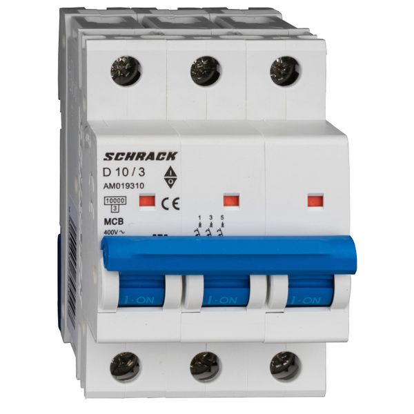 Miniature Circuit Breaker (MCB) AMPARO 10kA, D 10A, 3-pole image 1